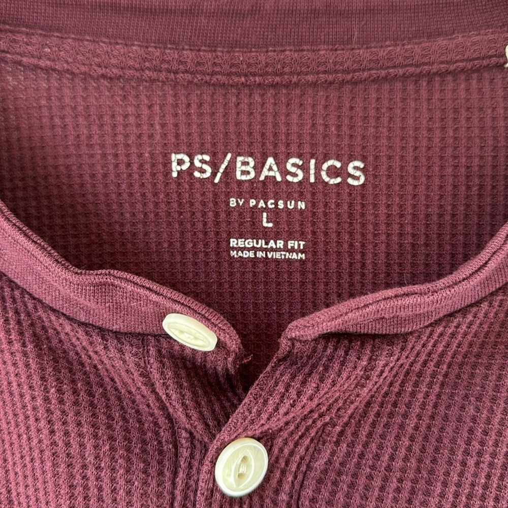 PacSun Men’s lightweight waffle knit shirt size L - Picture 3 of 4